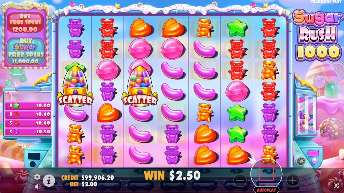 Win in Sugar Rush 1000 slot